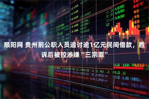 顺阳网 贵州前公职人员追讨逾1亿元民间借款，胜诉后被控涉嫌“三宗罪”